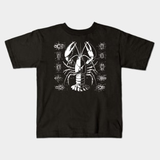 crayfish blueprint design Kids T-Shirt